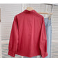 Korean slim retro design open line Lapel top  6383