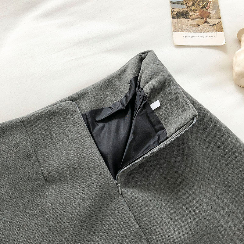 New Korean Vintage Wool Skirt  5275