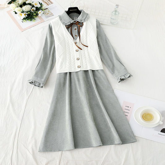 New women's gentle style, thin and high waistcoat two-piece set  3917