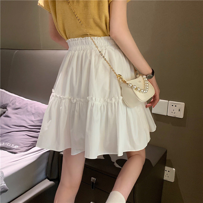 high-waisted versatile A-line skirt  3646