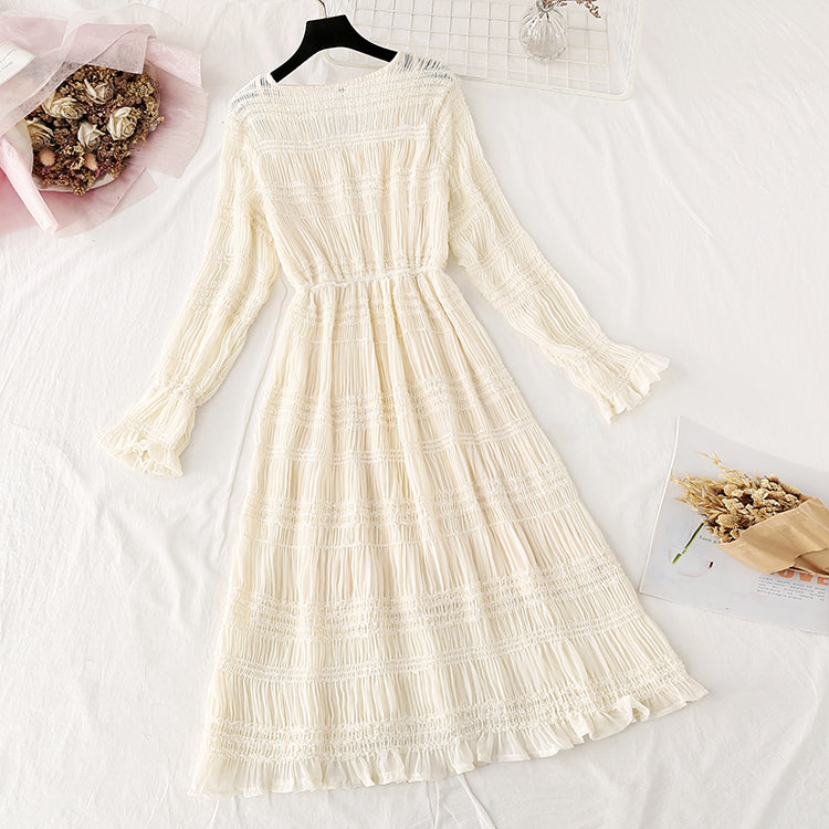 Suspender suit fairy super xiansen French retro long skirt  4026