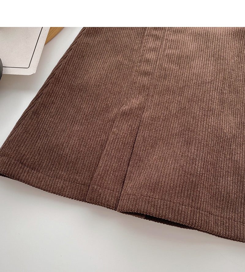 Niche einfarbiger A-Linien-Faltenrock mit hoher Taille und Gürtel 5579