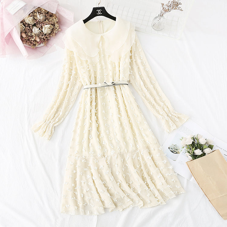 Women's layered mesh double doll neck fishtail long skirt  3985