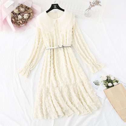 Women's layered mesh double doll neck fishtail long skirt  3985