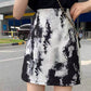 Personality ink bodyocn skirt, temperament, gentle high waist skirt, versatile A-line skirt  3557
