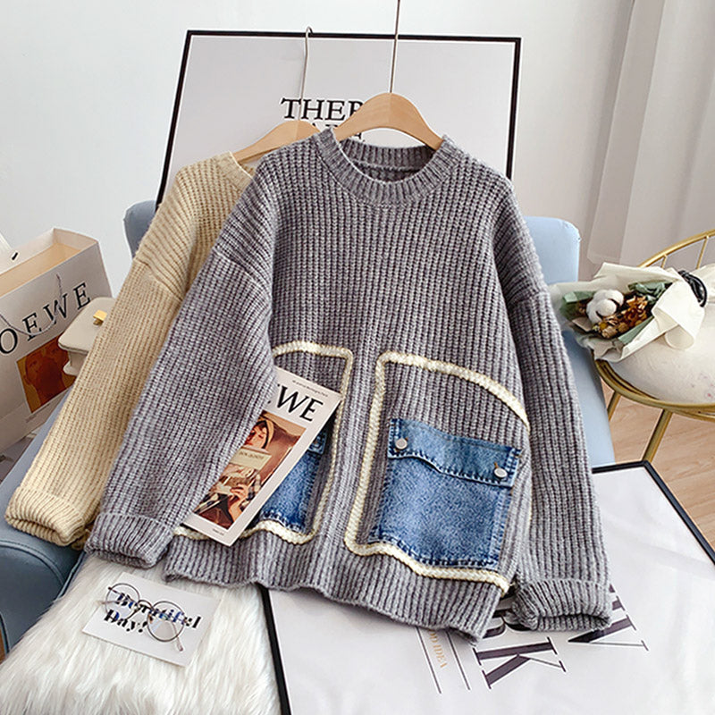 Design-Sinn Minorität Retro-japanischer fauler Pullover 5176