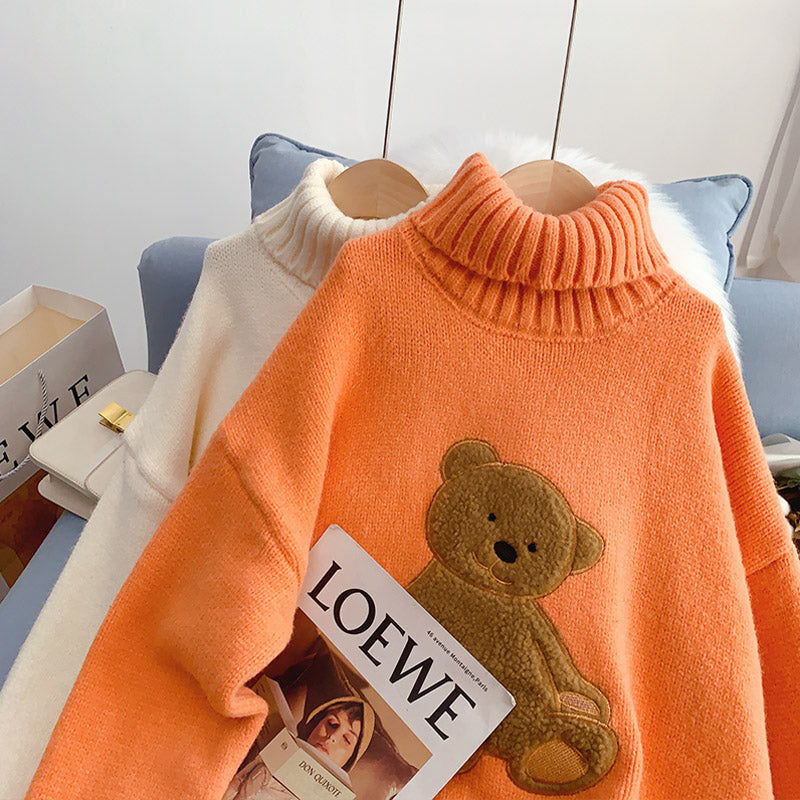 Cartoon Bear Lazy Wind Pullover im ausländischen Stil 5238