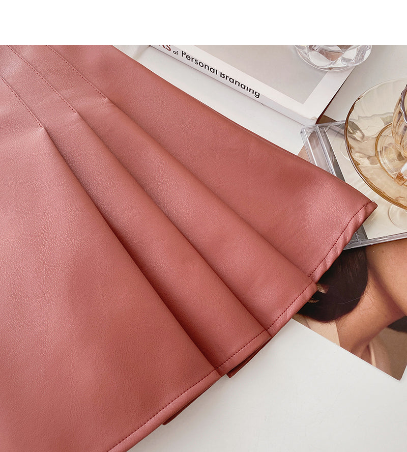 Jupe plissée taille haute fine au design rétro 5561