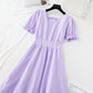 Cotton hemp hook embroidery French retro waist closing slim skirt  4202
