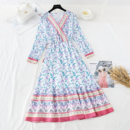 Retro waist, slim temperament, holiday long skirt  3844