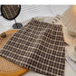 Age reducing Retro High Waist tweed plaid skirt  5505
