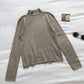 Stehkragen-Pullover Damen Solid Slim Langarm Pullover Top 6454