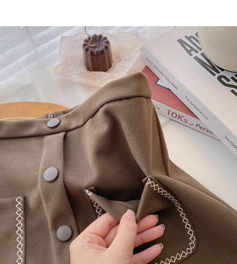 Nouvelle tendance coréenne rétro personnalisée petite jupe à poches 5527
