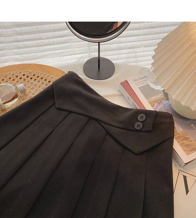 Faltenrock für Frauen, schmale Mode, hohe Taille, A-Linienrock, Mode 5440