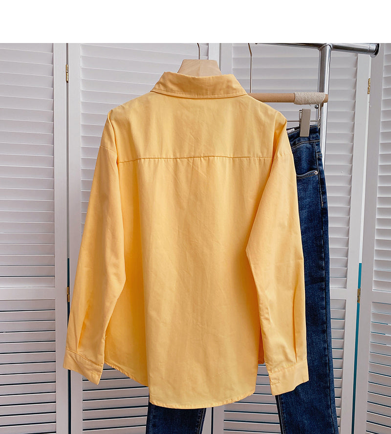 Solid shirt versatile casual design  6394