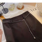 Nouvelle jupe trapèze slim rétro taille haute avec chaîne 5453