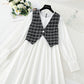 Cover your belly and look thin Korean fashion light cooked two-piece vest skirt  3915