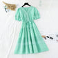 Gentle wind cotton linen skirt, slim waist, French minority dress  4186