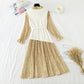 Suit knitted vest Pleated Chiffon Skirt two piece long skirt  3909