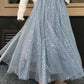 New style, starry sky skirt, fairy A line bouffant long skirt, sequined star tulle skirt  3590