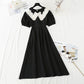 New French gentle style first love skirt with thin waist and long style  4239