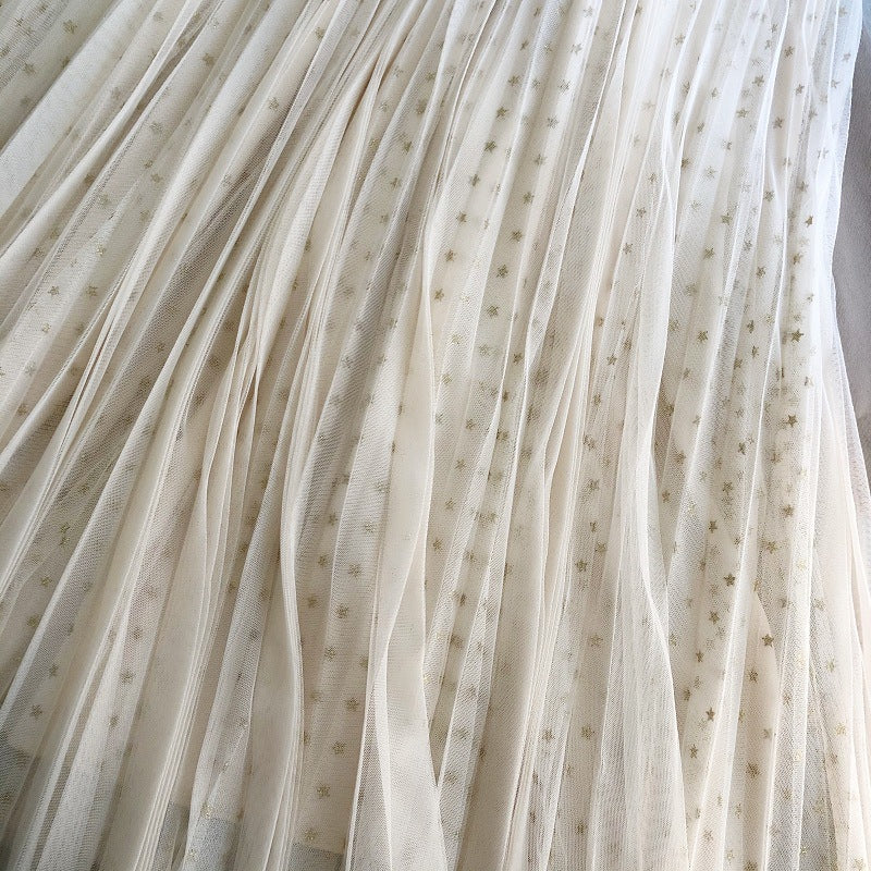 Spring and summer skirt, gilded star net gauze skirt, fairy elegant  3711
