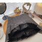 Korean version aging solid color high waist A-shaped short skirt  5581