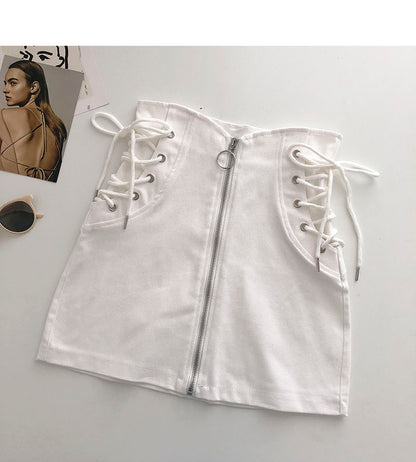 The new side strap design feels thin, high waist zipper a-bag hip skirt  5336