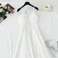 French white suspender dress mesh splicing sequins  4412