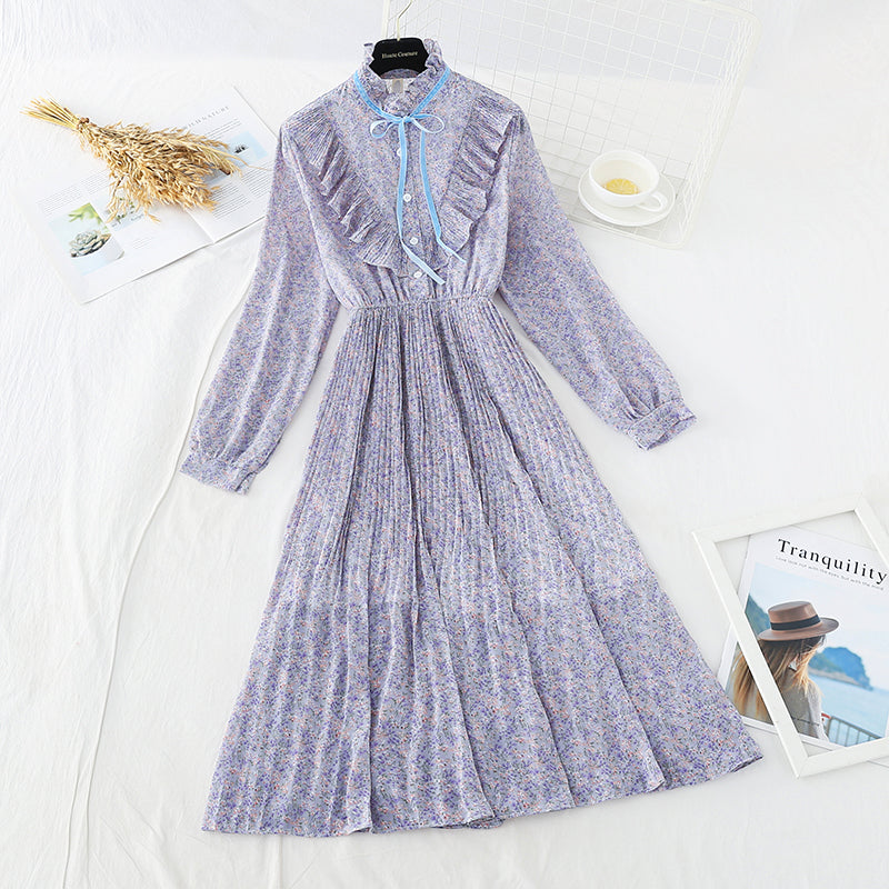 The new waist is slim. Chiffon pleated skirt  3846