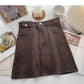 Fashion Hong Kong style leisure Retro High Waist Skirt  5487