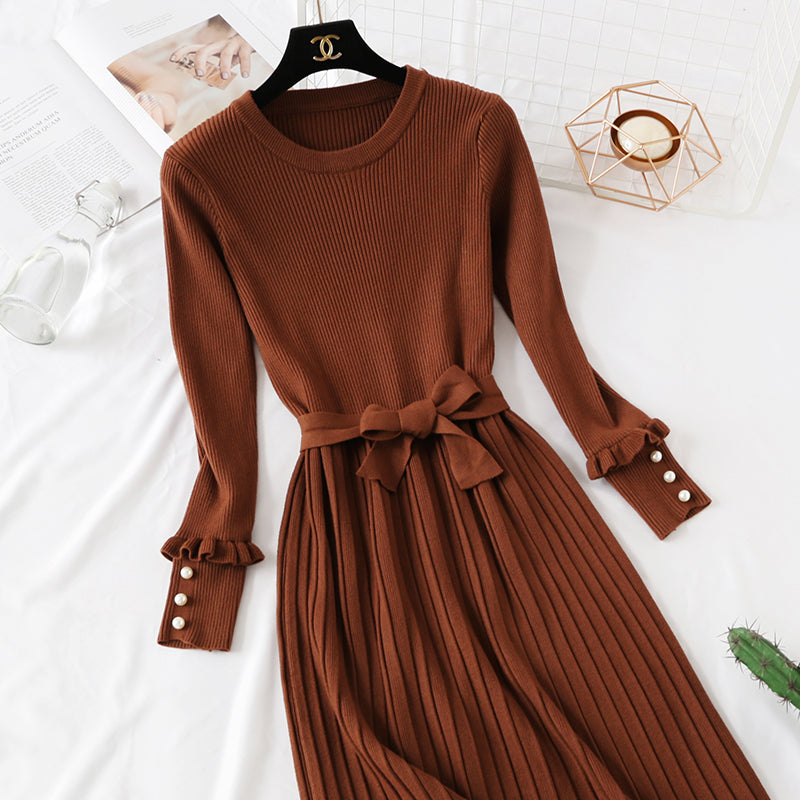 Neues Langarm-Strickkleid im Promi-Stil 4734