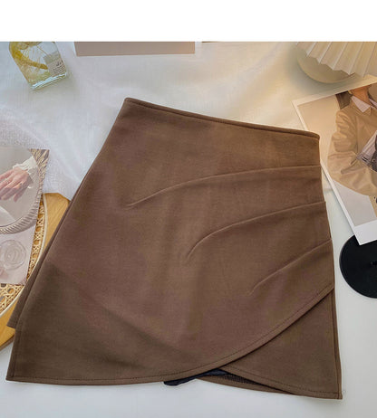 Personalized irregular design wrinkled High Waist Hip Wrap Skirt  5306
