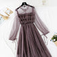 Sanftes Windnetzkleid Französisches Retro-Interieur mit unterem Rock 4004