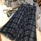thousand bird shape skirt, high waist pleated skirt, medium and long gauze skirt  3701