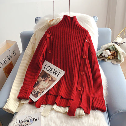 Vintage Strickjacke mit Stehkragen und Knöpfen 5138