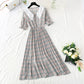 New doll neck Floral Chiffon pleated French retro fairy skirt  4880