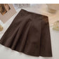 Korean fashion versatile solid color slim high waist pleated skirt  5419