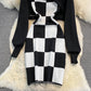 Reines Strapskleid Halbstrickbluse Zweiteiler 3759