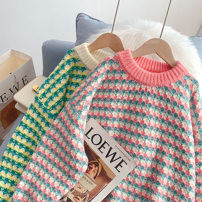 Lazy wind coarse wool sweater outer coat  5098