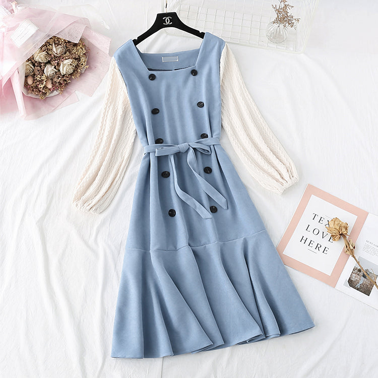 French retro super fairy waist fishtail long skirt  3981