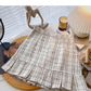 Plaid Design A-line skirt ruffled fishtail high waist skirt  5372