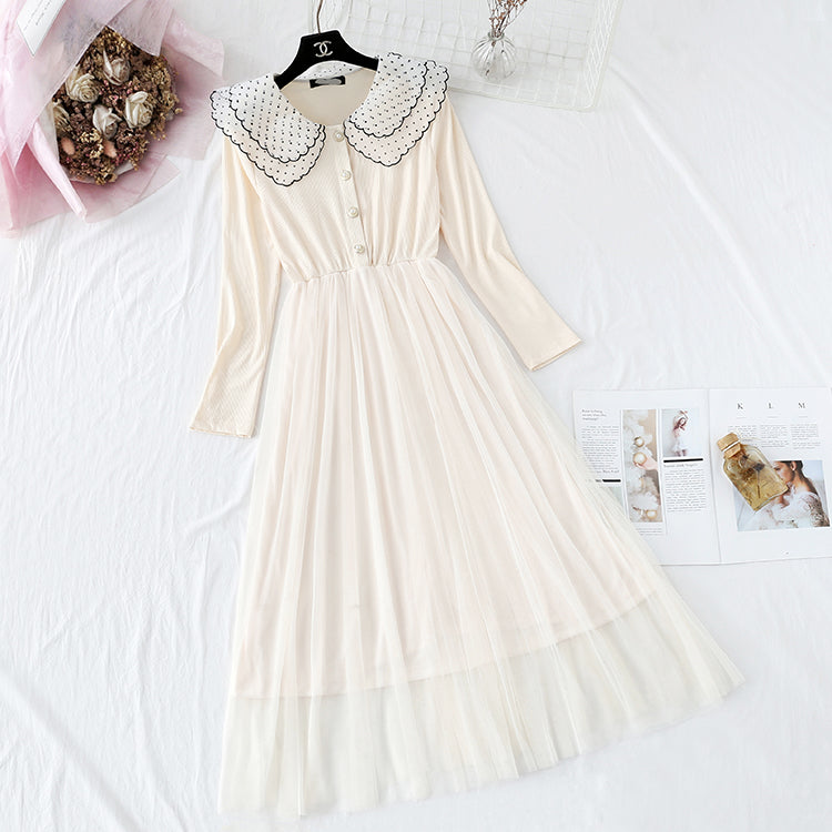 Alterndes Babykragenkleid weiblich Französisch erste Liebe kleiner Duft 4303