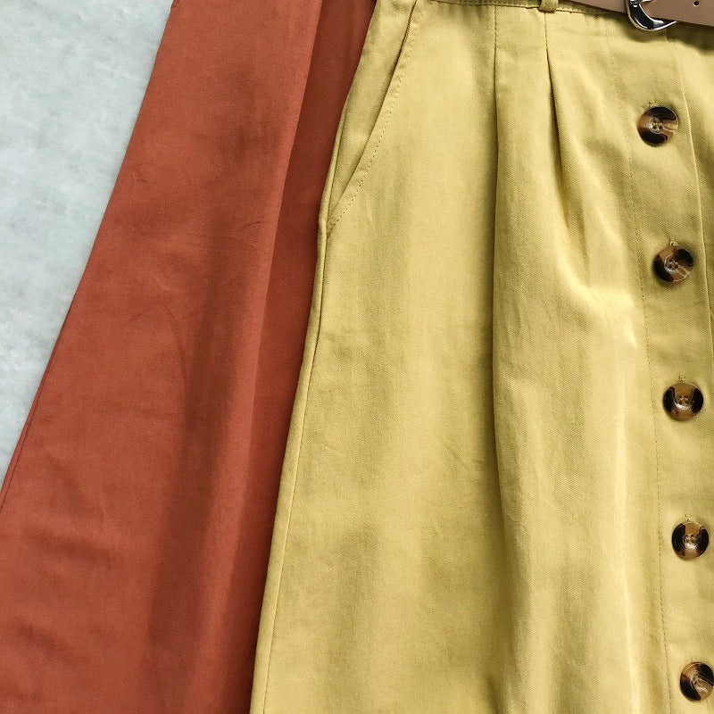 forest high waist A-line skirt, complimentary belt  3681