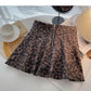 Design sense personalized zipper high waist A-line leopard skirt  5315