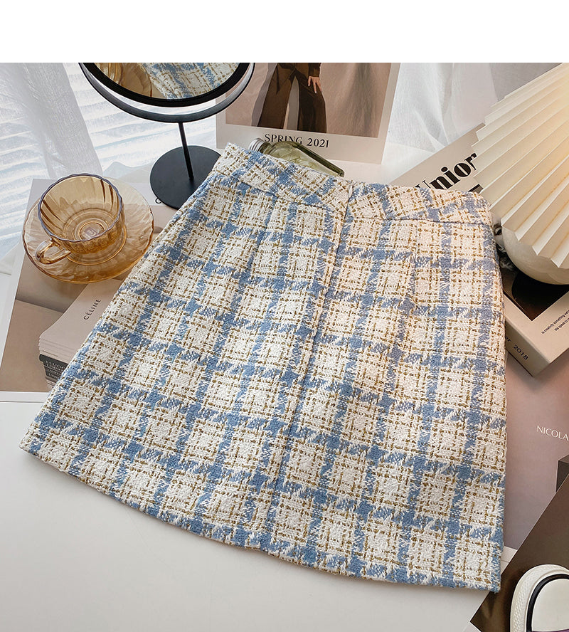 Koreanische Version des A-förmigen Rocks mit hoher Taille und dünnem und altersreduzierendem 5642