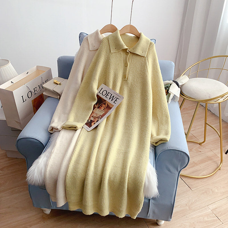 Loose, slim, lazy, wind backed wool dress  5011