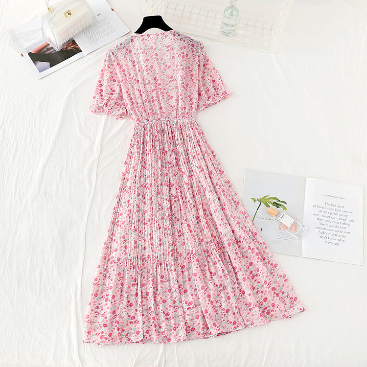 The new waist is slim. Chiffon skirt French gentle wind Fairy Dress  4632