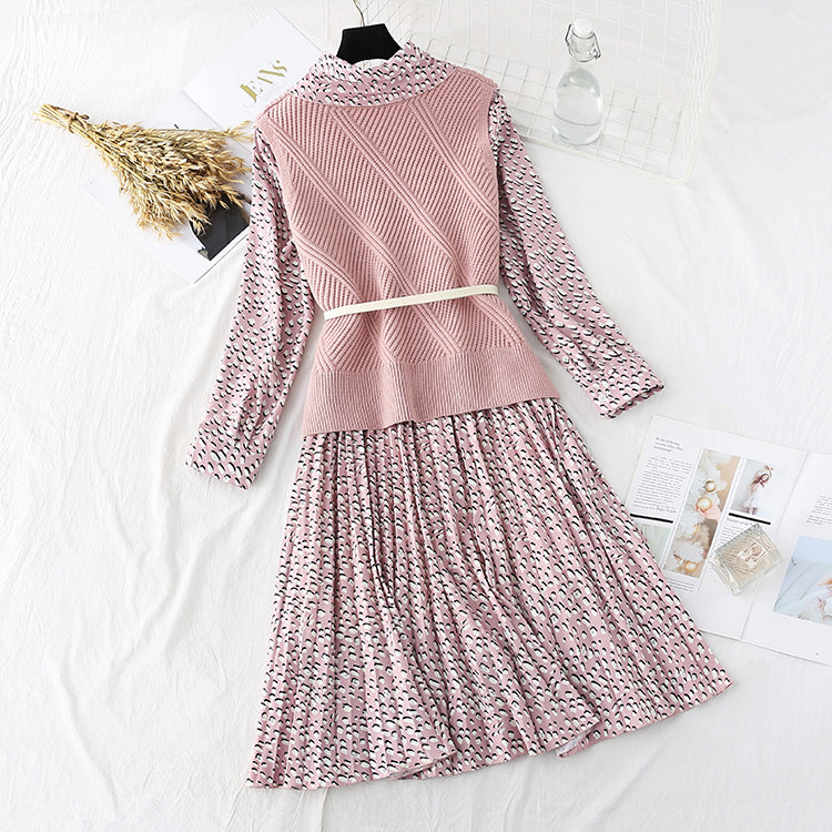 Sweet baby Collar Chiffon Skirt Suit two-piece suit  4011