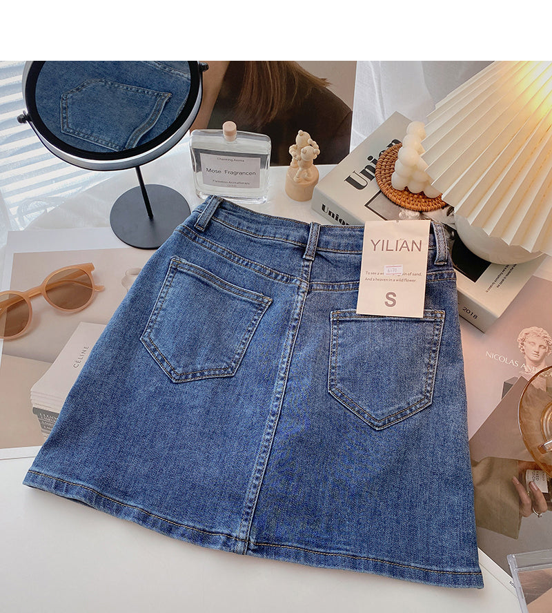 Korean minority design split A-line skirt fashion  5617